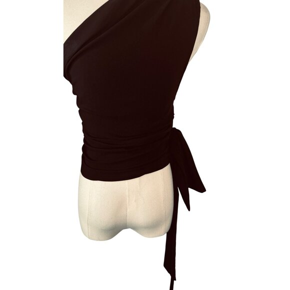 Zara One-Shoulder Black Blouse - Picture 10 of 14